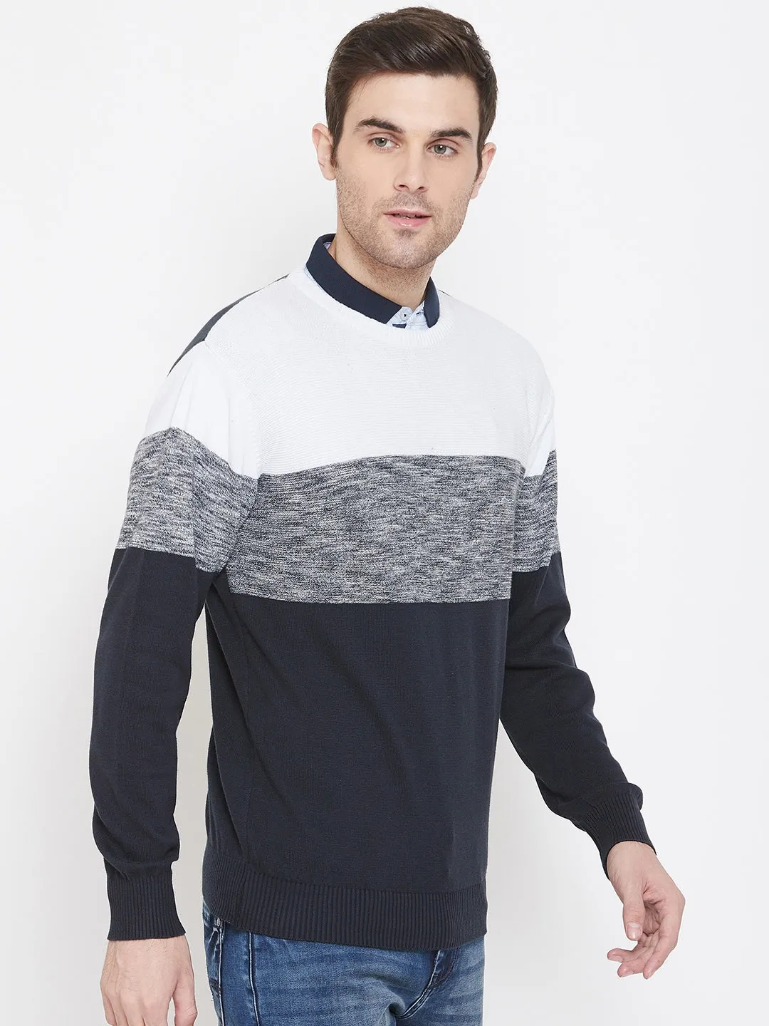 Blue Round Neck Sweater