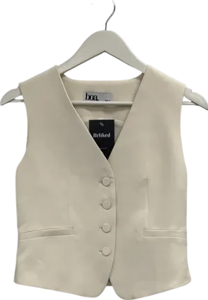 BOA Cream Classic Tailored Waistcoat UK XS