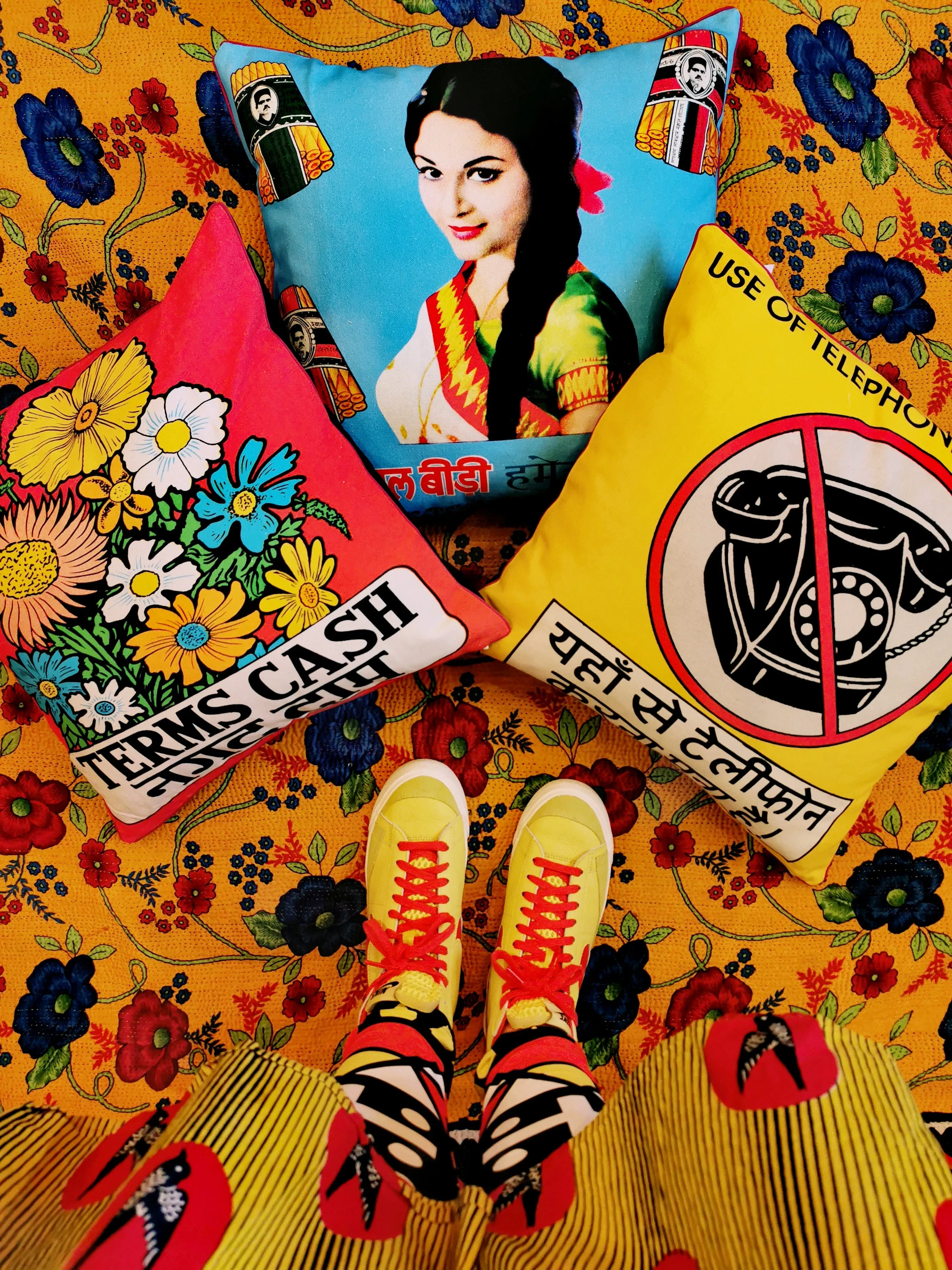 Bollywood kitsch cushions