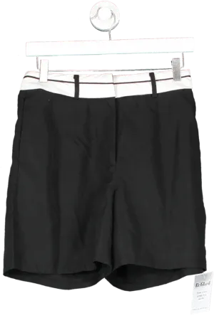 boohoo Black Tall Reverse Waistband Tailored Shorts UK 6