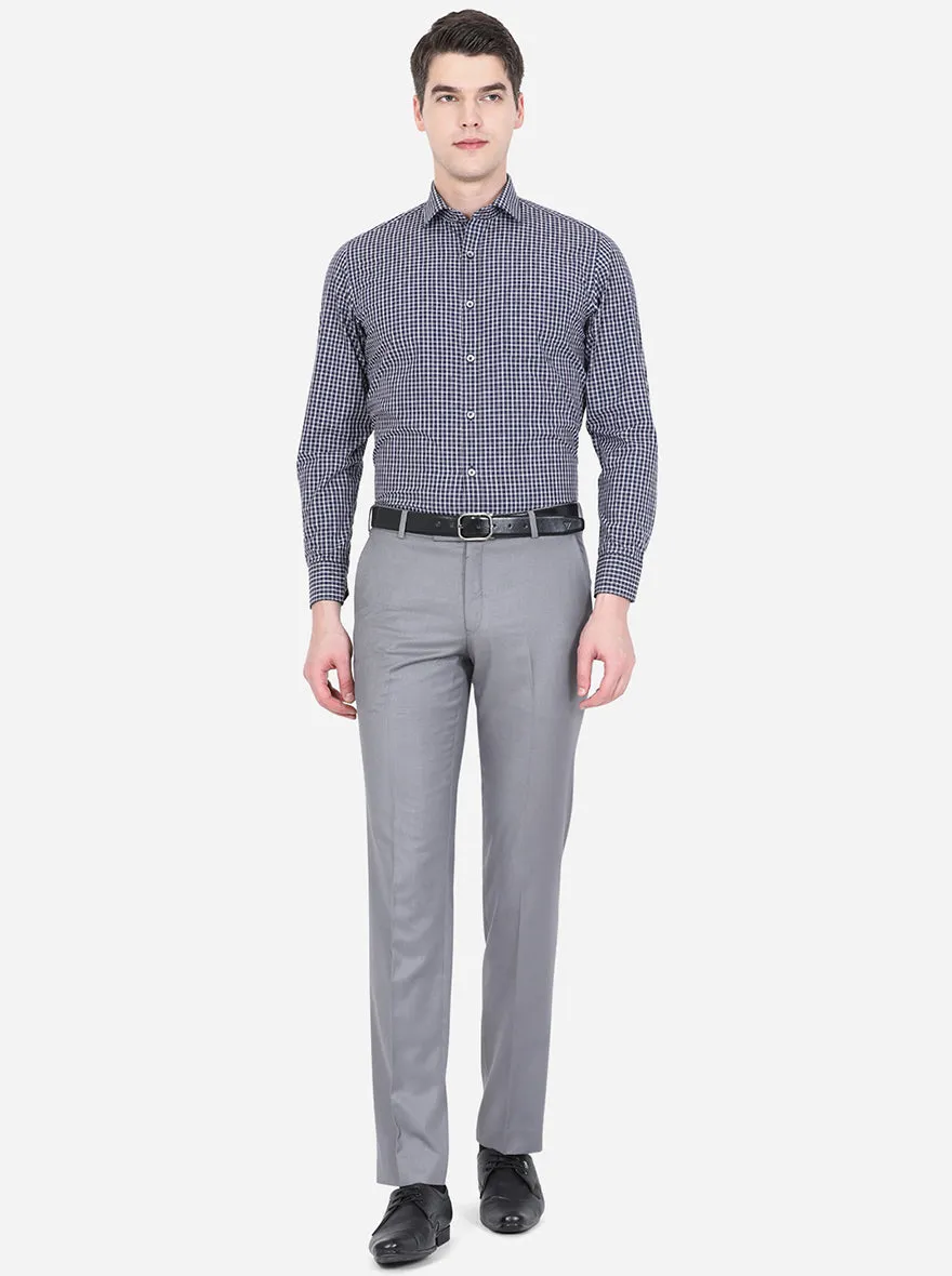 Brown & Blue Checked Slim Fit Formal Shirt | Greenfibre