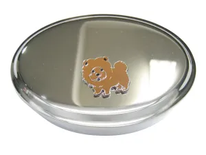 Brown Toned Chow Chow Dog Oval Trinket Jewelry Box