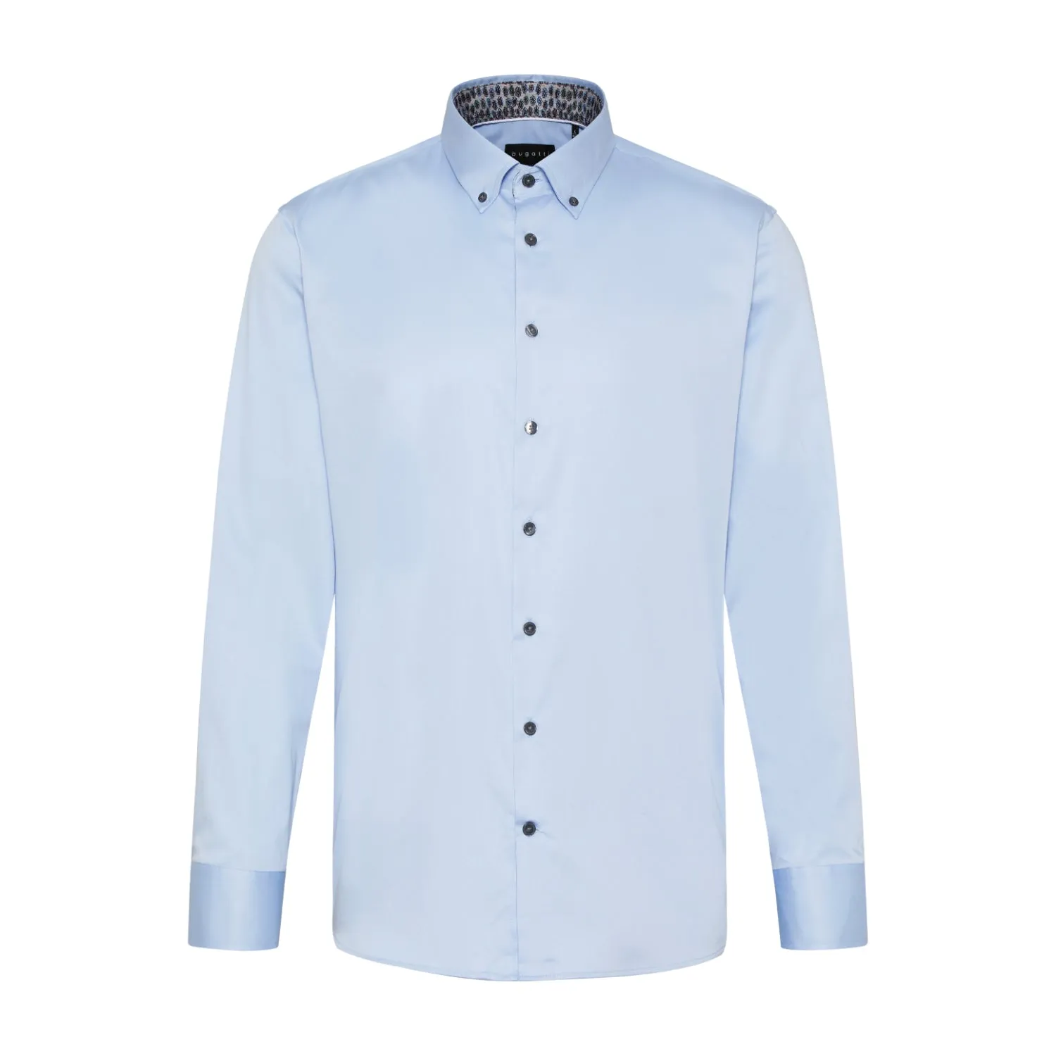 Bugatti Men's Light Blue Polka Dot Long-Sleeve Shirt
