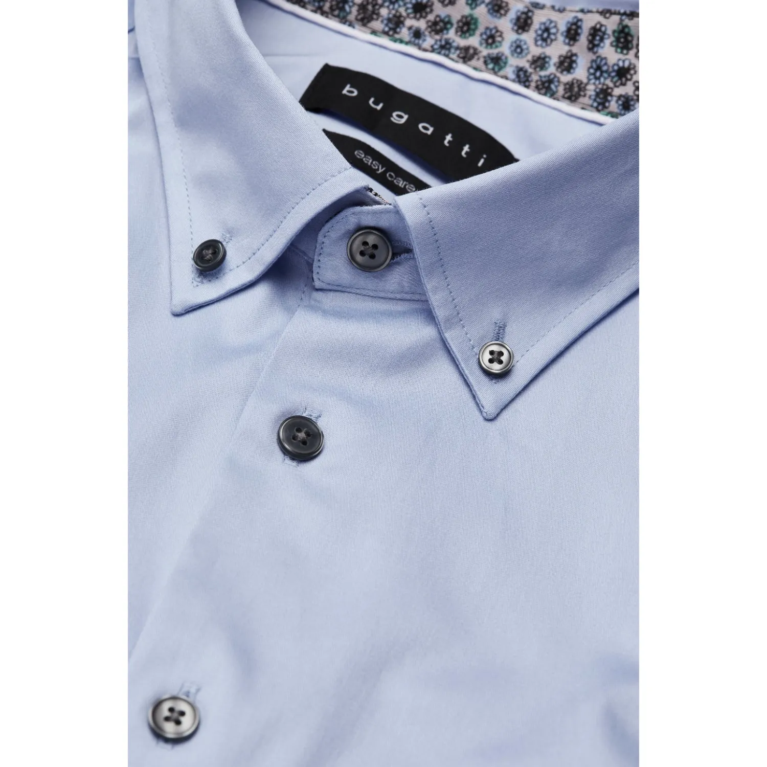 Bugatti Men's Light Blue Polka Dot Long-Sleeve Shirt