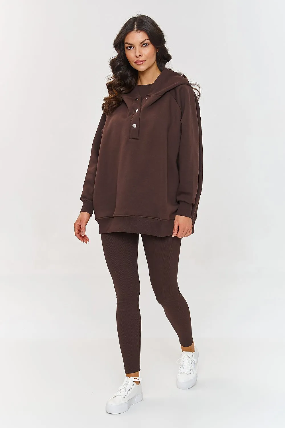 Buttoned Collar Relaxed Lounge Set