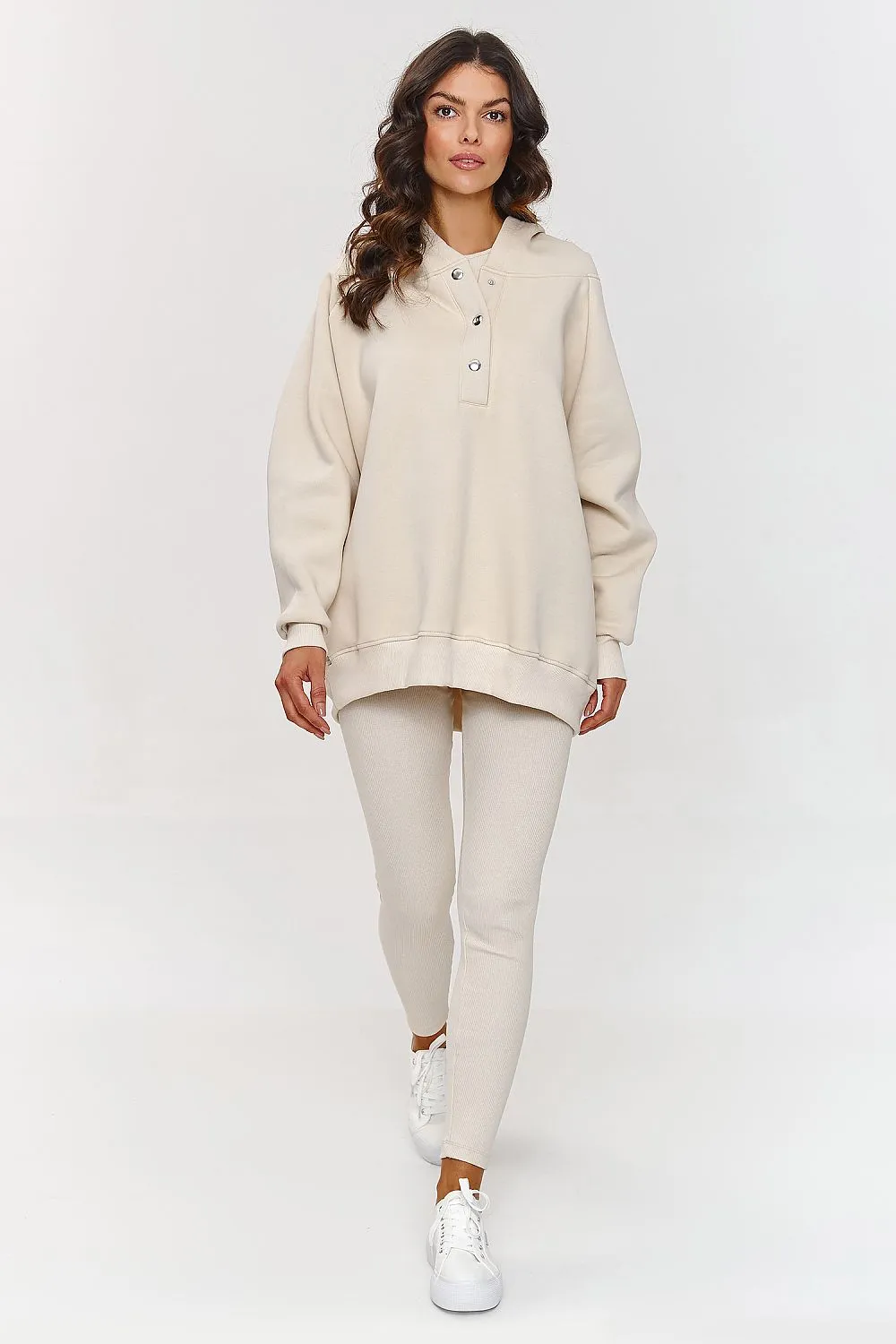 Buttoned Collar Relaxed Lounge Set