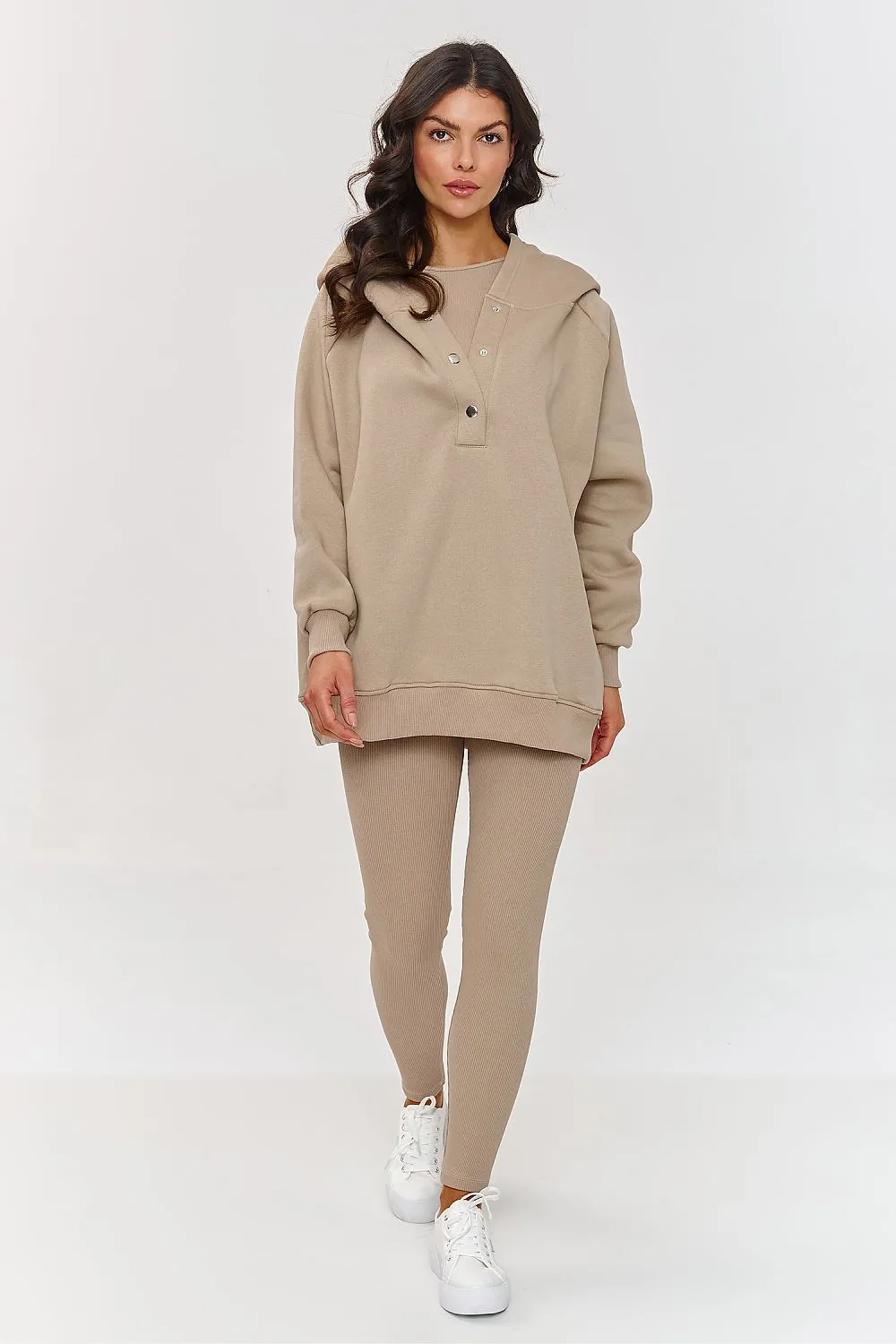 Buttoned Collar Relaxed Lounge Set