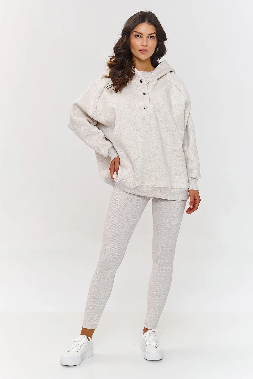 Buttoned Collar Relaxed Lounge Set