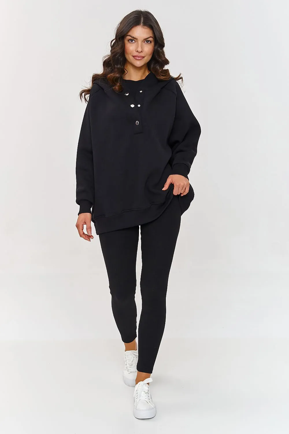 Buttoned Collar Relaxed Lounge Set
