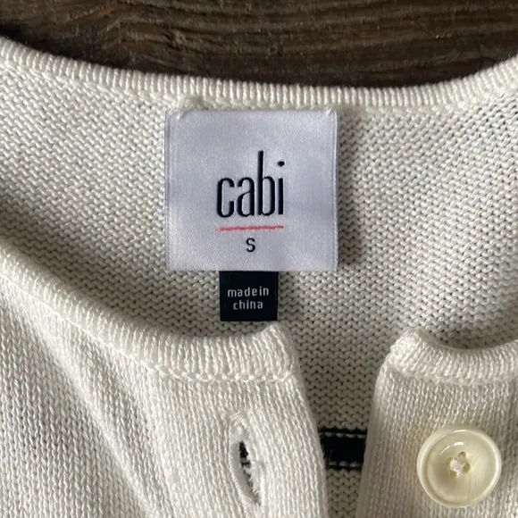 CAbi Turnabout nautical striped long cardigan NWOT size S