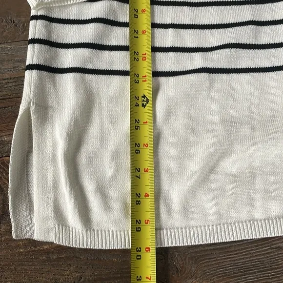 CAbi Turnabout nautical striped long cardigan NWOT size S
