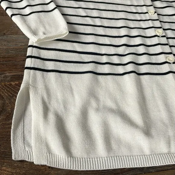 CAbi Turnabout nautical striped long cardigan NWOT size S
