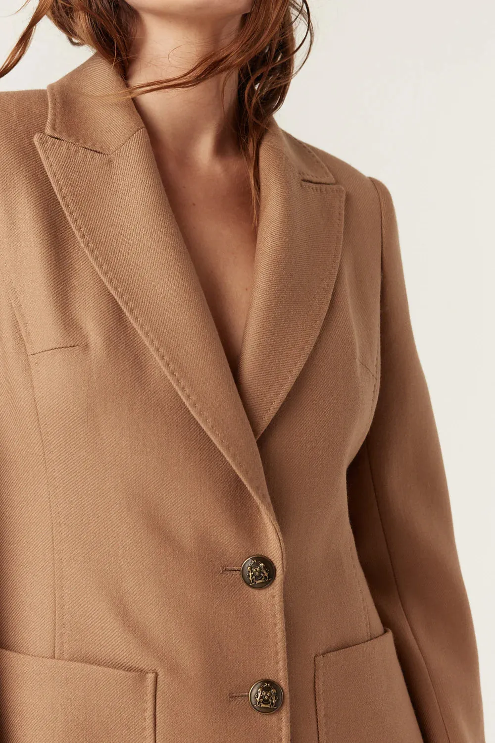 Cable August Wool Coat - Camel