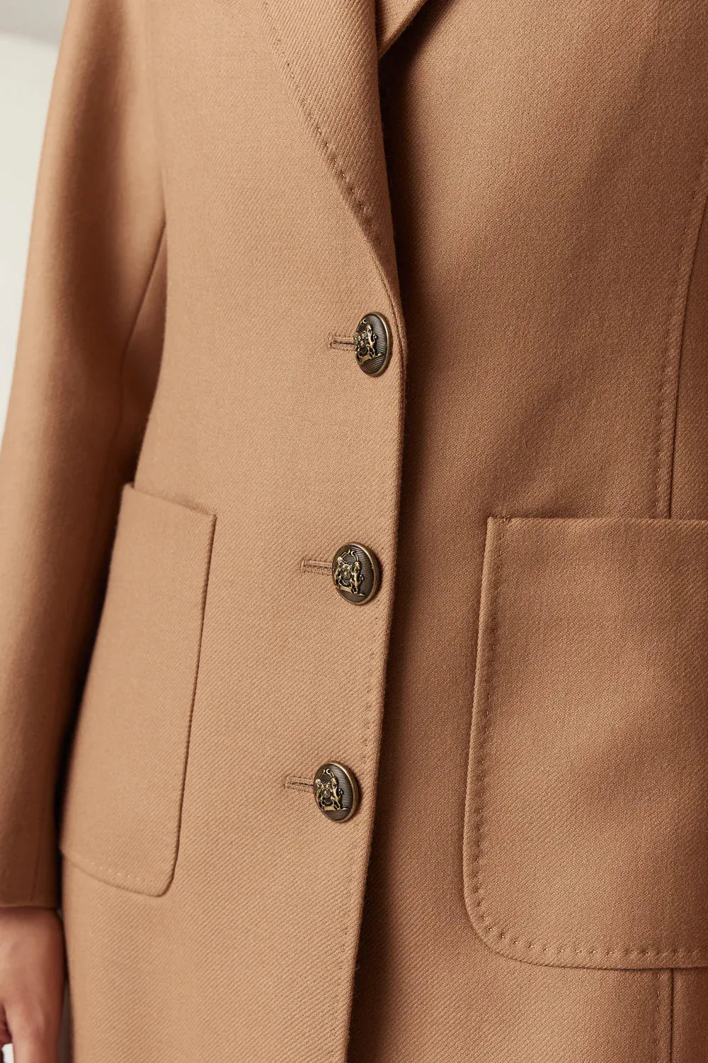 Cable August Wool Coat - Camel