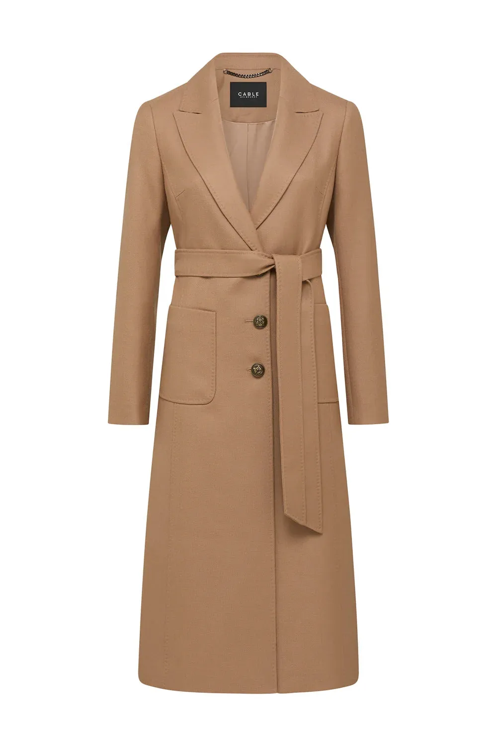 Cable August Wool Coat - Camel
