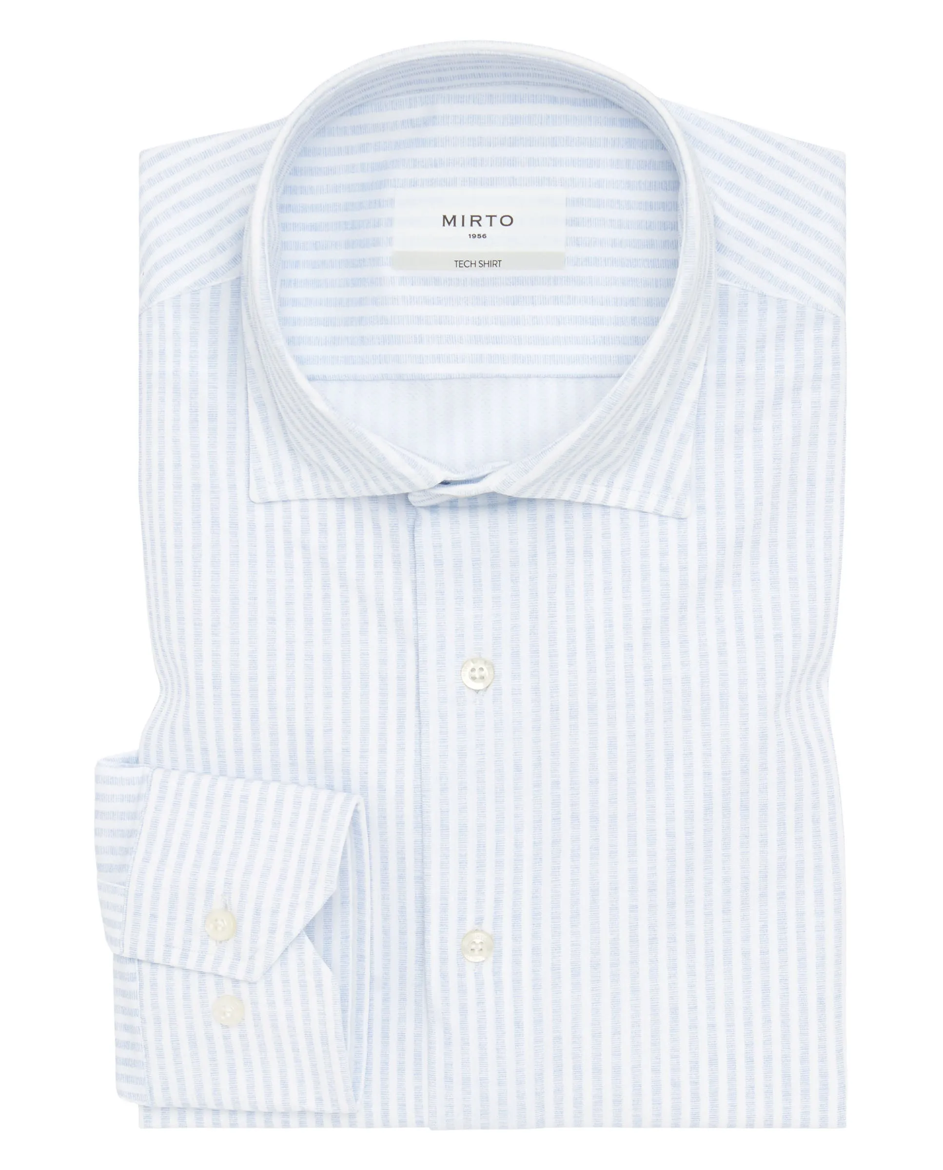 Camisa vestir técnica rayas celestes