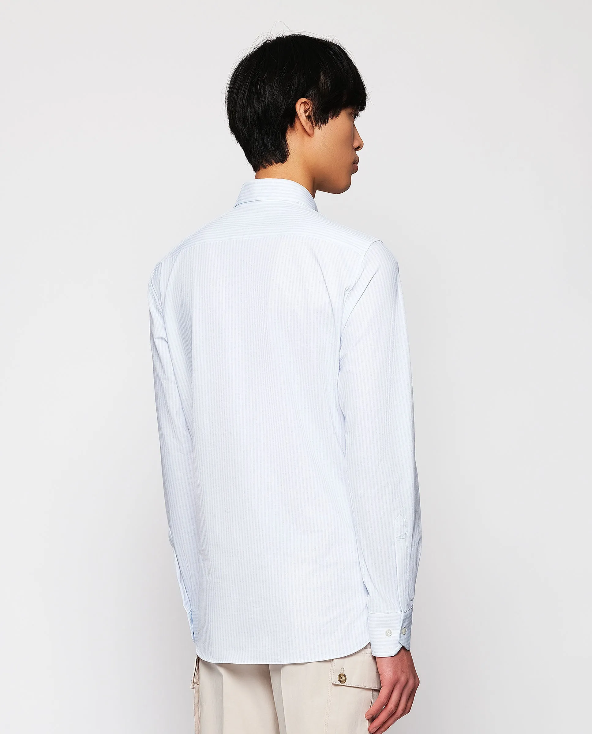 Camisa vestir técnica rayas celestes