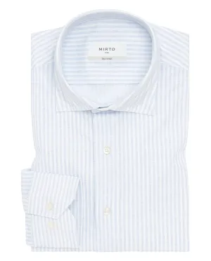 Camisa vestir técnica rayas celestes