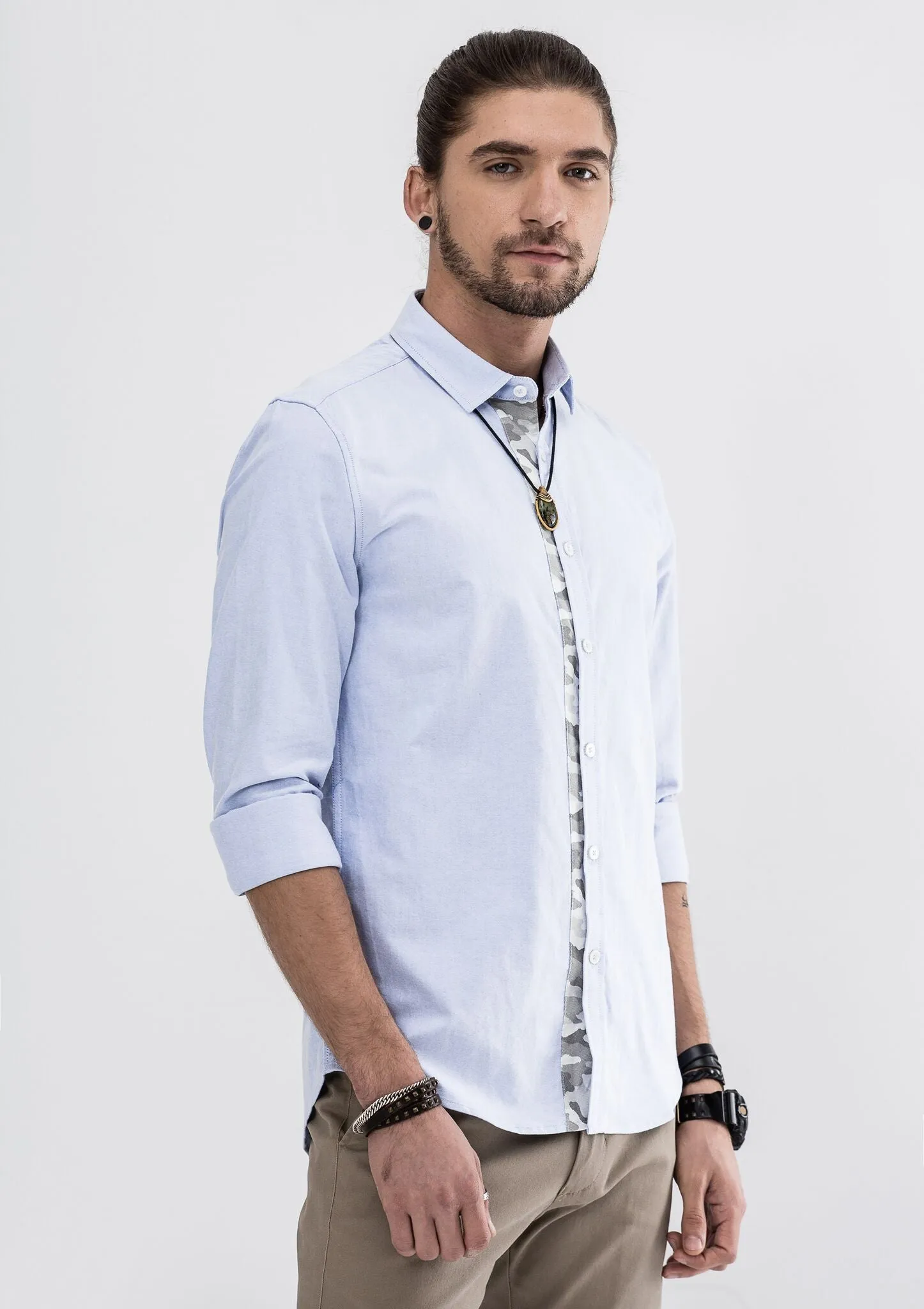 Camo Drake Long Sleeve Shirt - Blue
