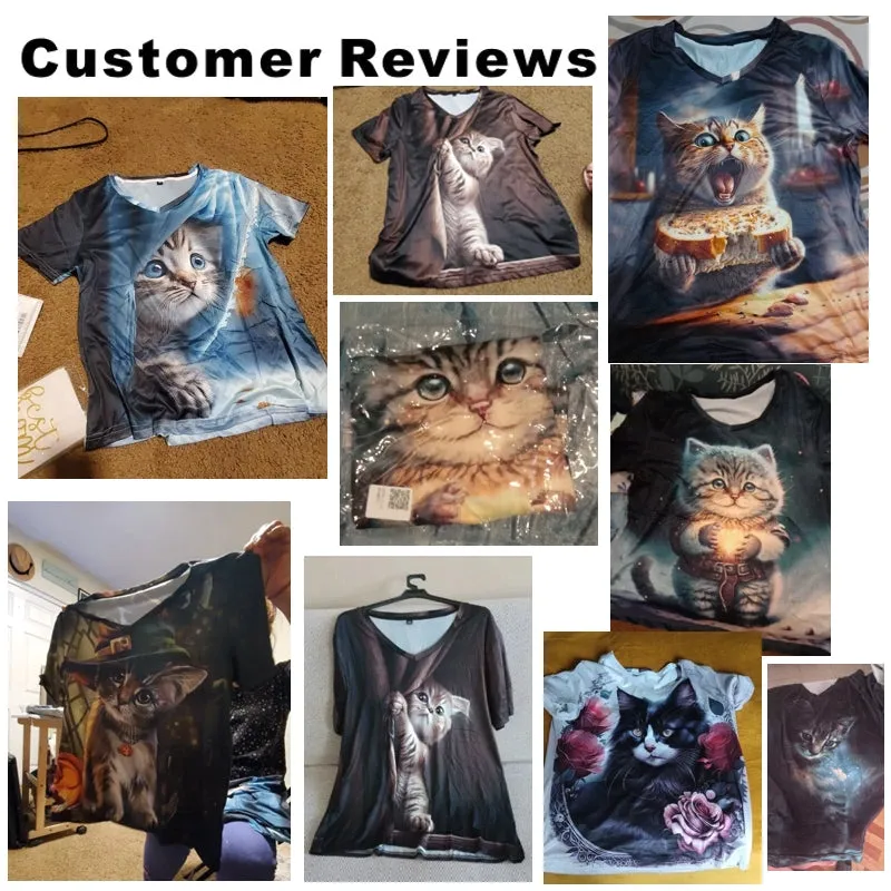 Cat's meow Print Shirt Tee