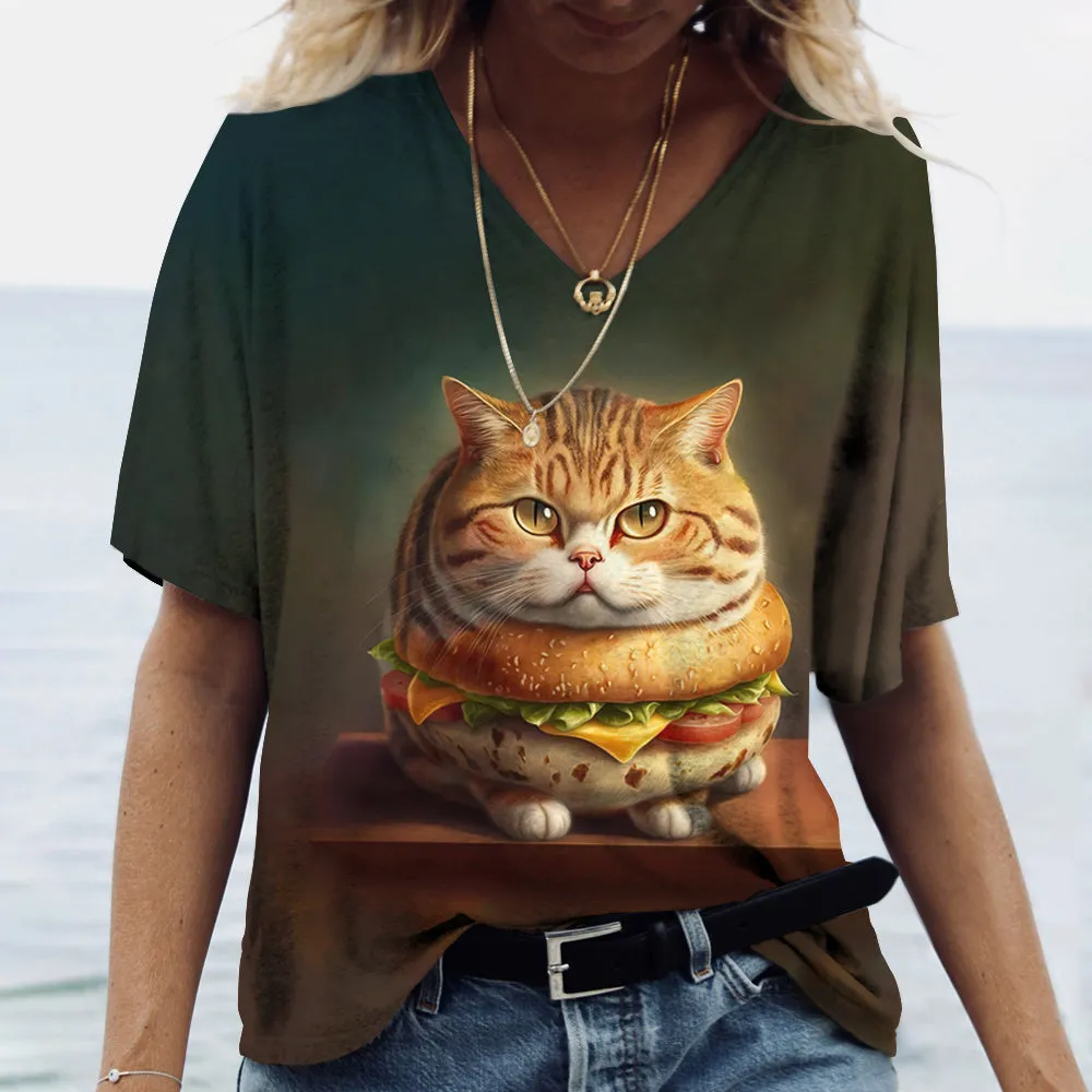 Cat's meow Print Shirt Tee