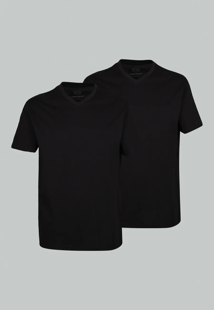 Ceceba Men's Plain T-Shirt 2-Pack - Soft Cotton V-Neck
