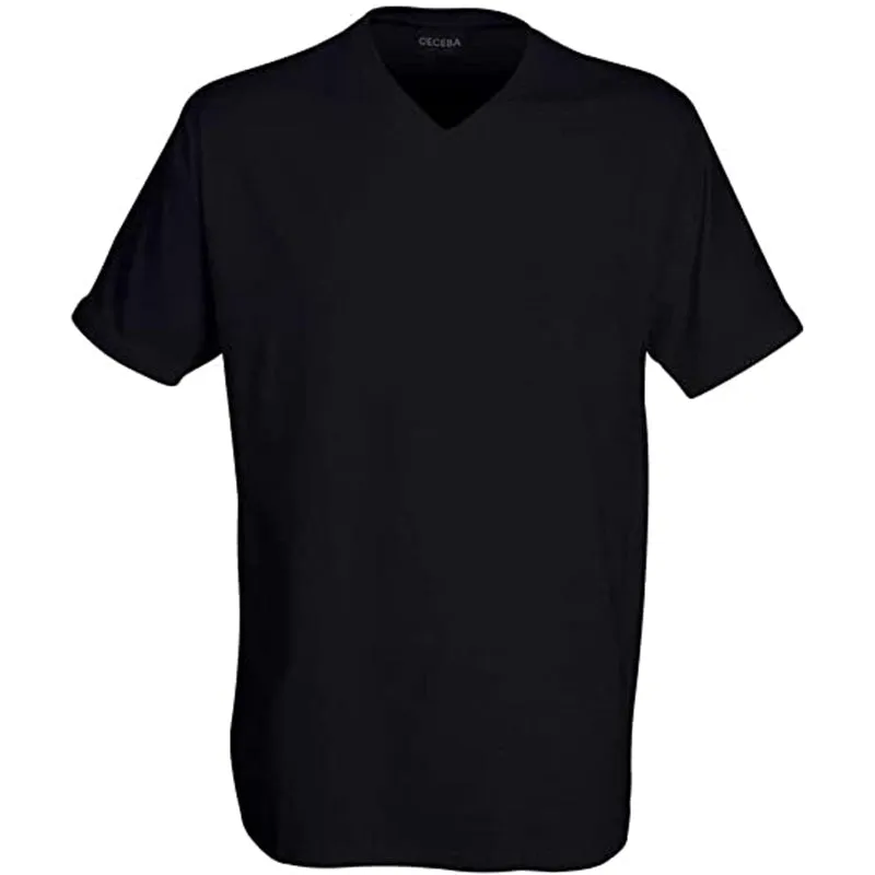 Ceceba Men's Plain T-Shirt 2-Pack - Soft Cotton V-Neck