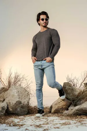 Charcoal Full Sleeves Crew Neck