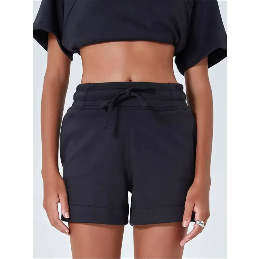 Chic Drawstring Solid Color Shorts with Pockets