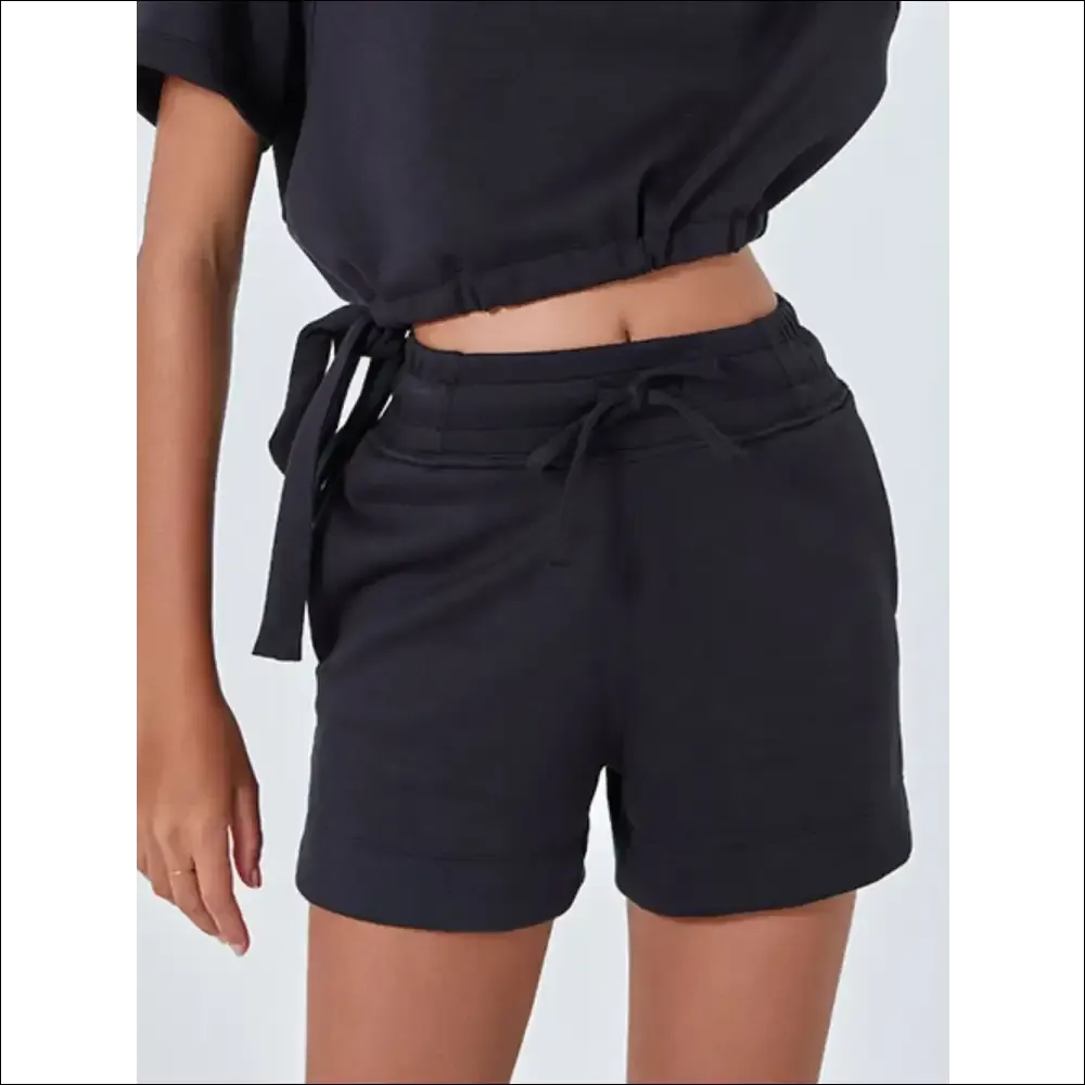 Chic Drawstring Solid Color Shorts with Pockets