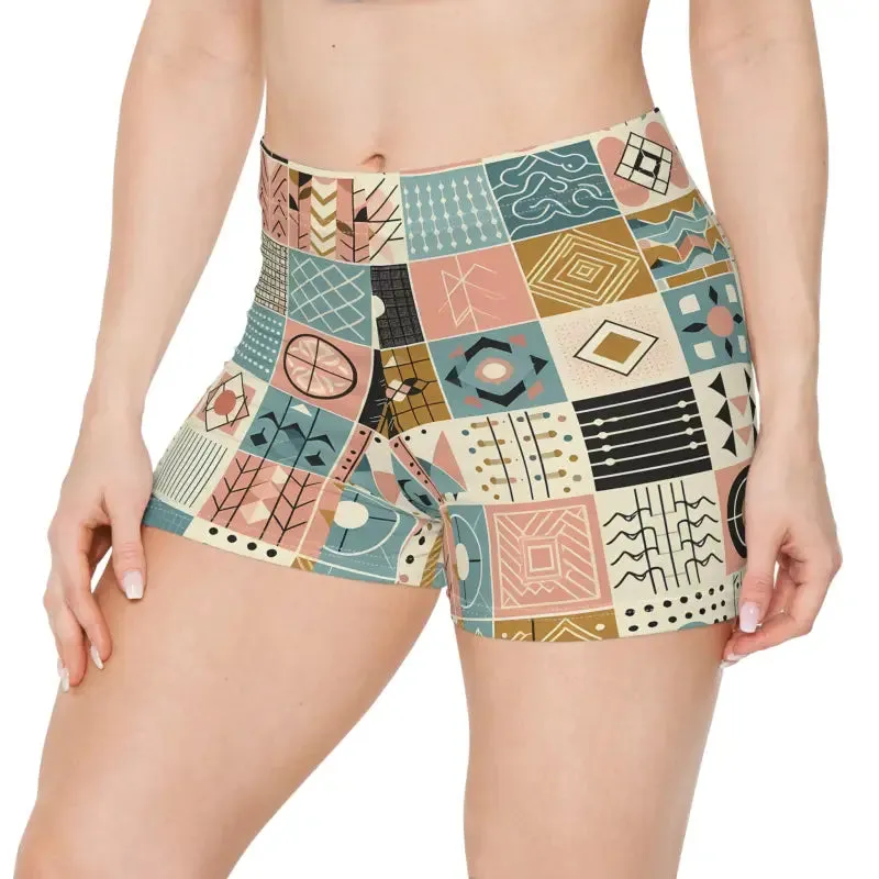 Chic Pastel Geometric Pattern Womens Shorts