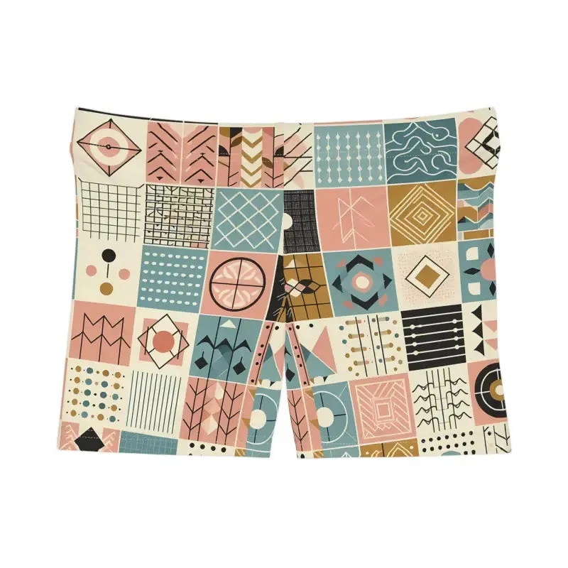 Chic Pastel Geometric Pattern Womens Shorts