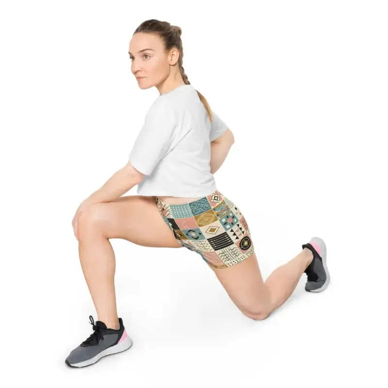 Chic Pastel Geometric Pattern Womens Shorts
