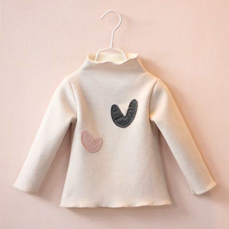 children's clothes girls cotton long sleeve love heart T-shirt kids fashion tops tees t shirts for 2-7T