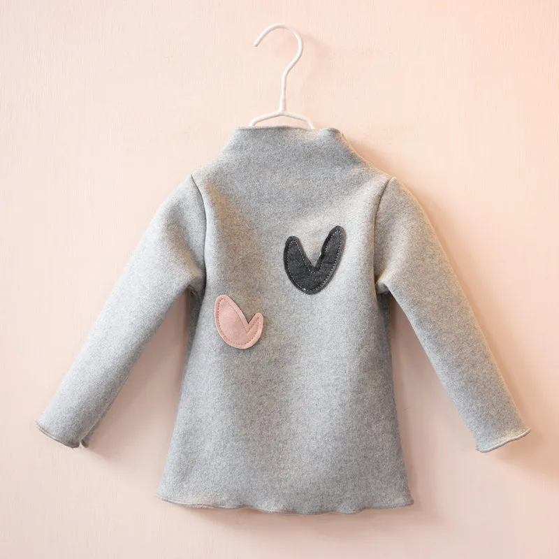 children's clothes girls cotton long sleeve love heart T-shirt kids fashion tops tees t shirts for 2-7T
