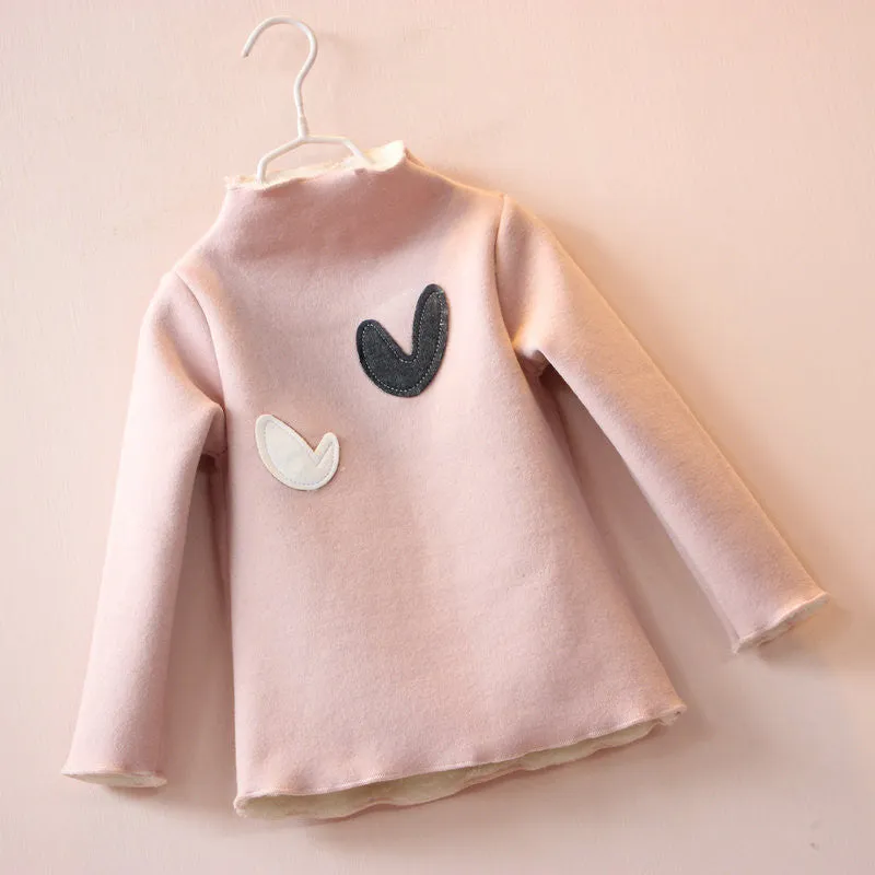 children's clothes girls cotton long sleeve love heart T-shirt kids fashion tops tees t shirts for 2-7T