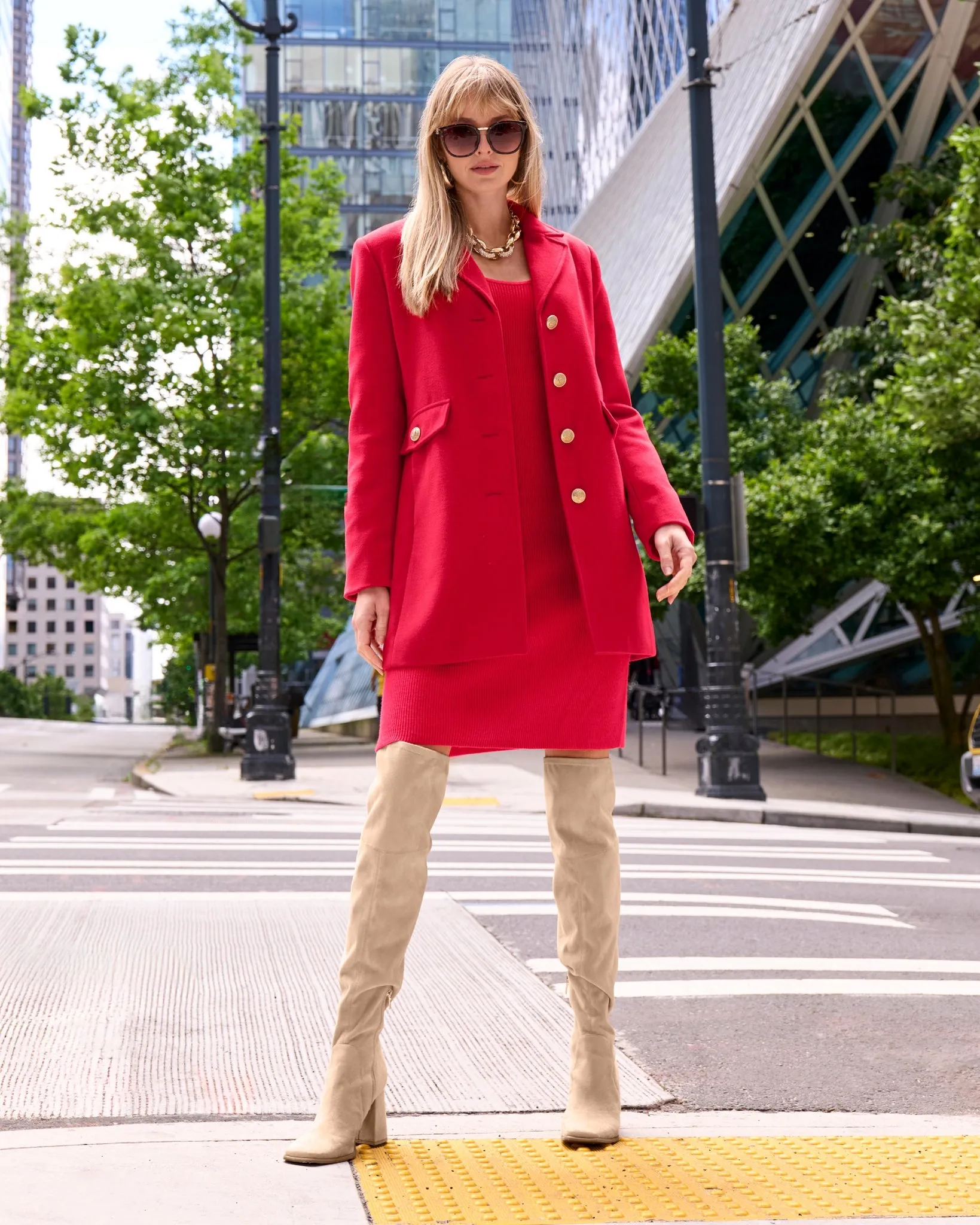 Classic Tailored Coat Racing Red