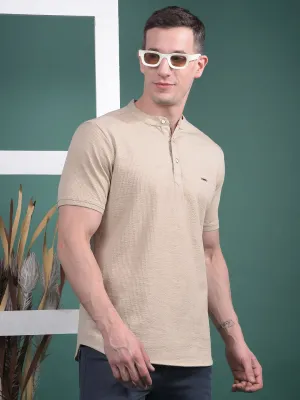 COBB SOLID CAMEL ROUND NECK T-SHIRT