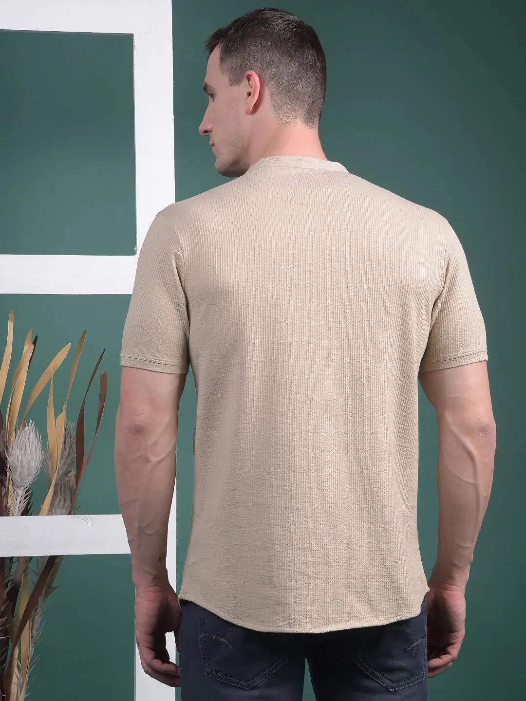 COBB SOLID CAMEL ROUND NECK T-SHIRT