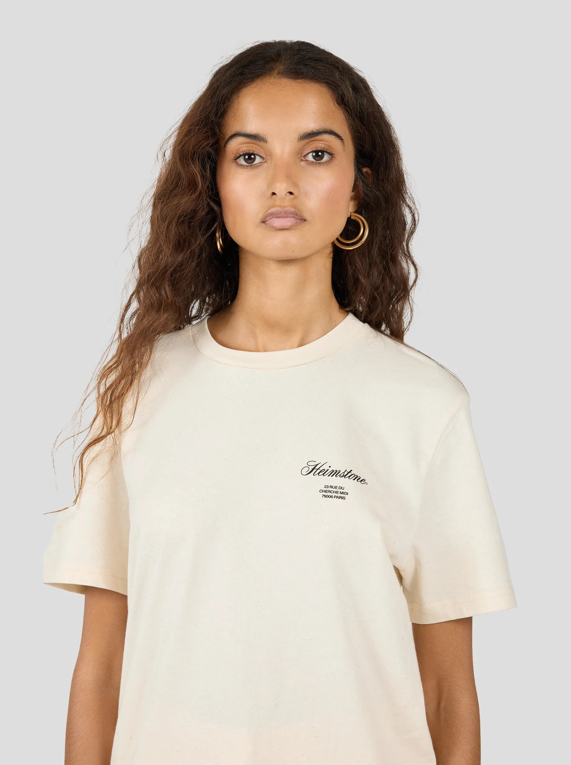 Collectible Unisex T-Shirt in Cream with Black Heimstone Logo