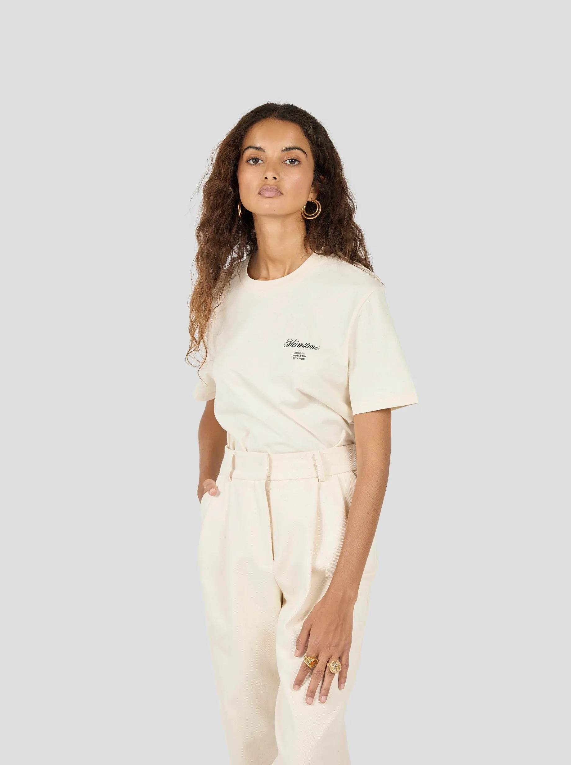 Collectible Unisex T-Shirt in Cream with Black Heimstone Logo