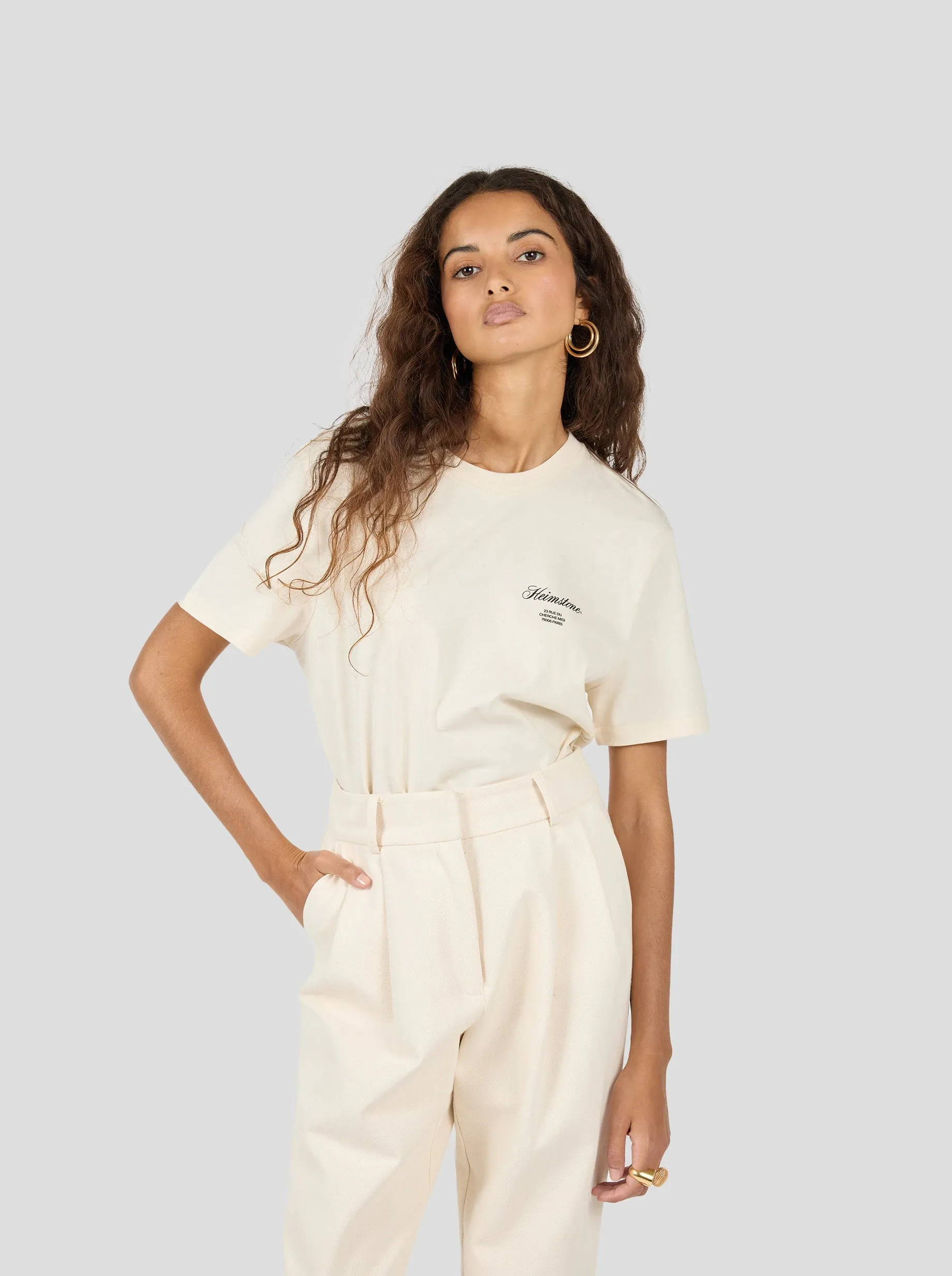 Collectible Unisex T-Shirt in Cream with Black Heimstone Logo
