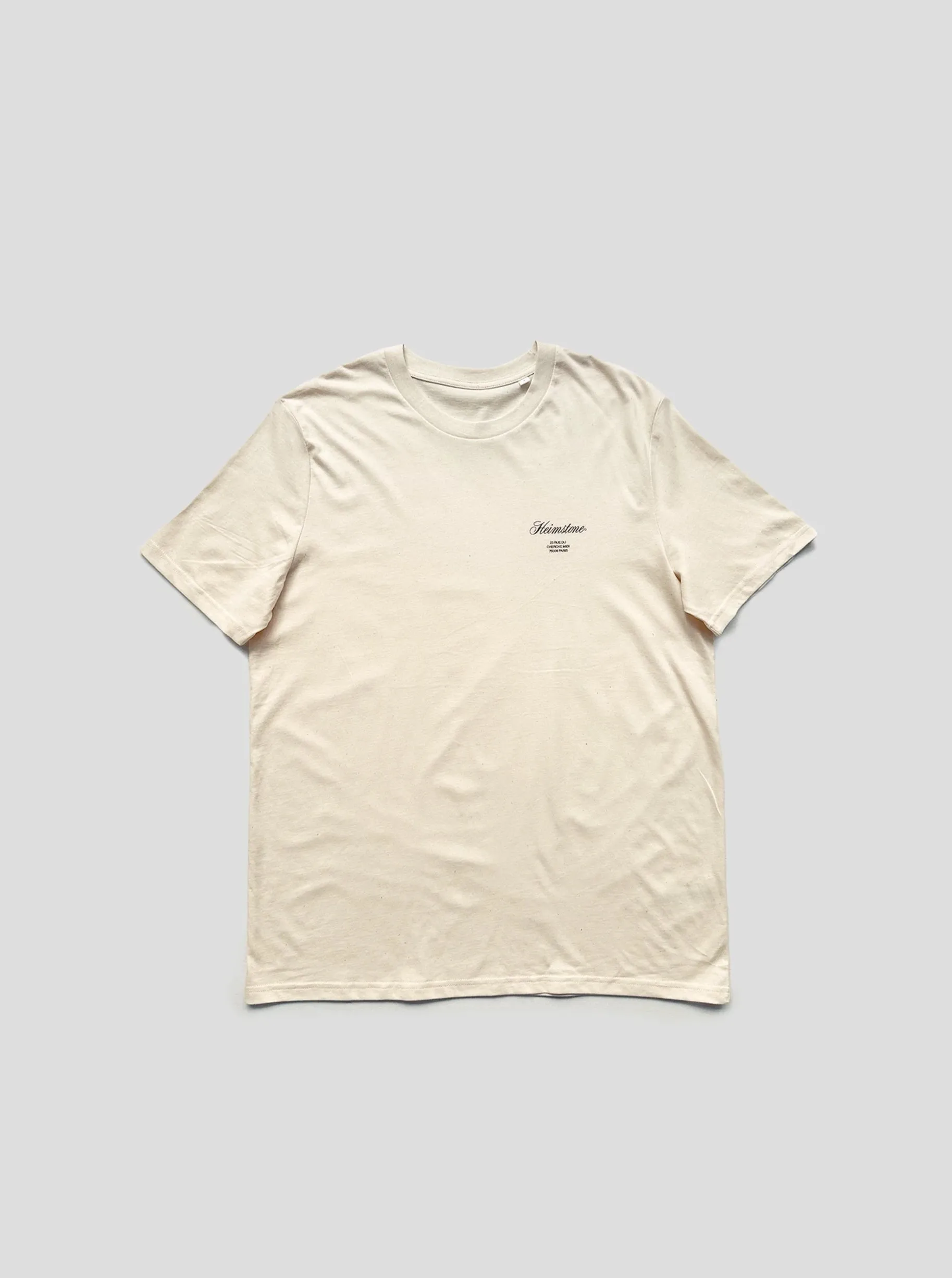 Collectible Unisex T-Shirt in Cream with Black Heimstone Logo