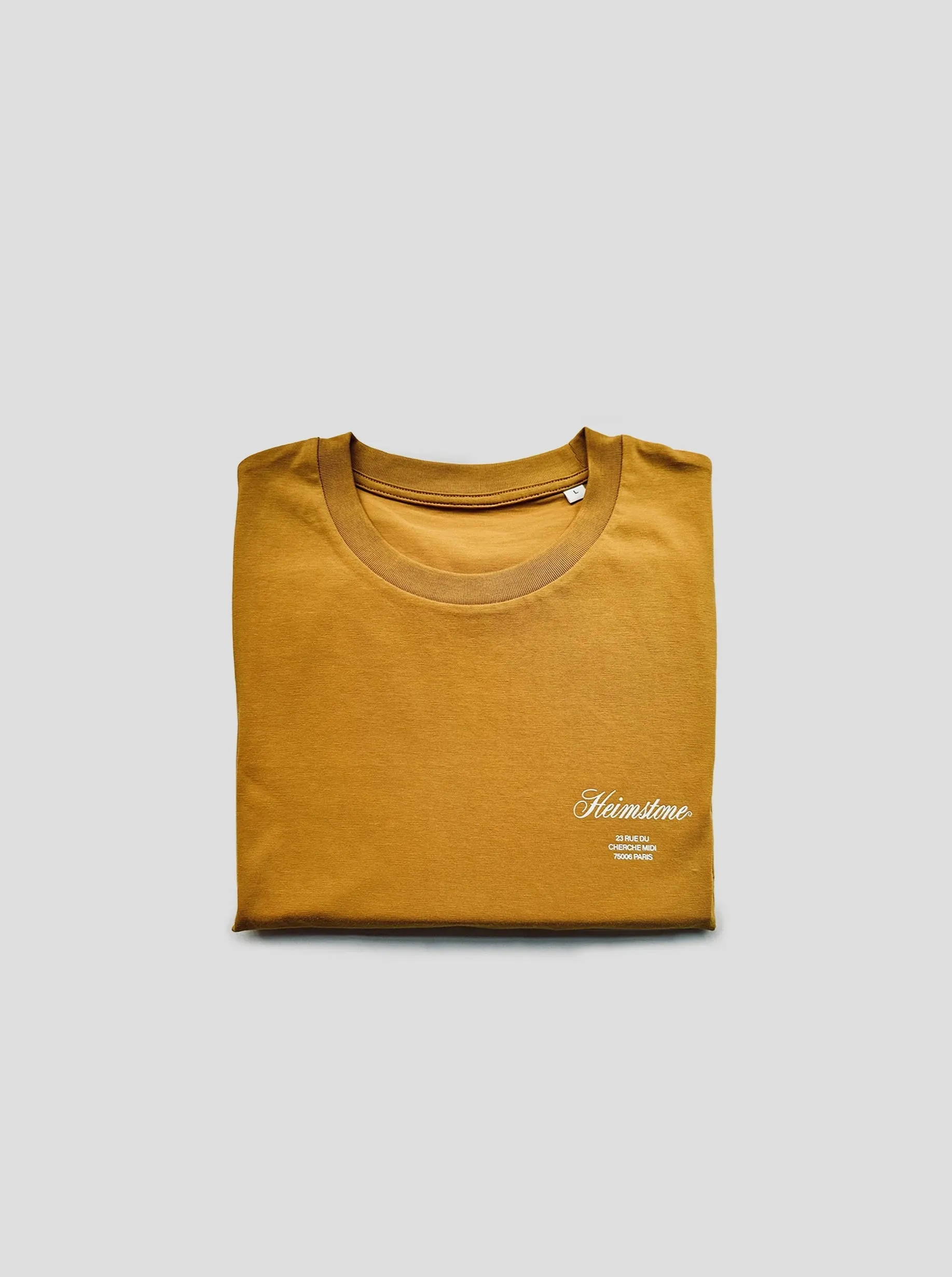Collectible Unisex T-Shirt in Tobacco with Off-White Heimstone Logo