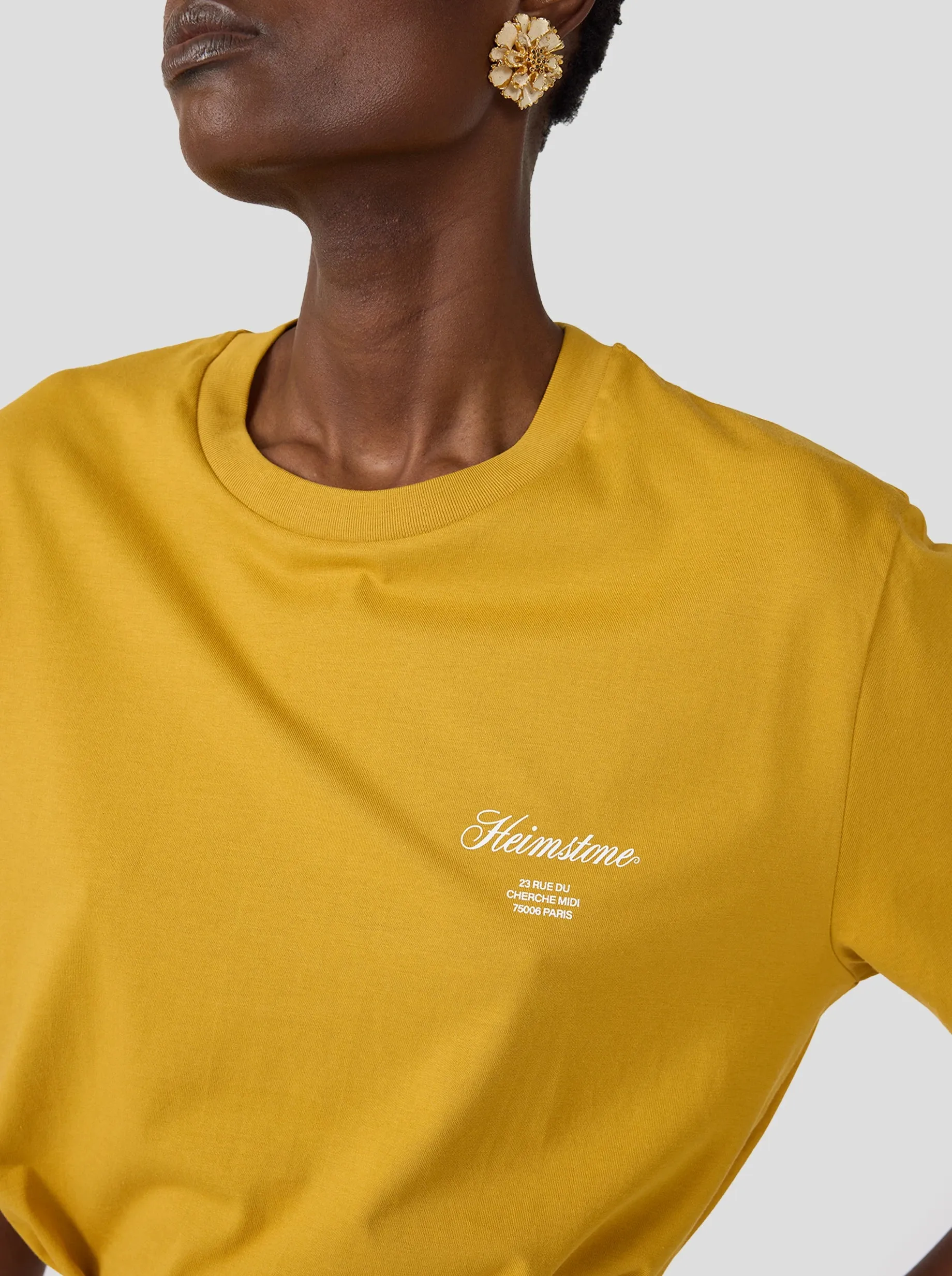Collectible Unisex T-Shirt in Tobacco with Off-White Heimstone Logo