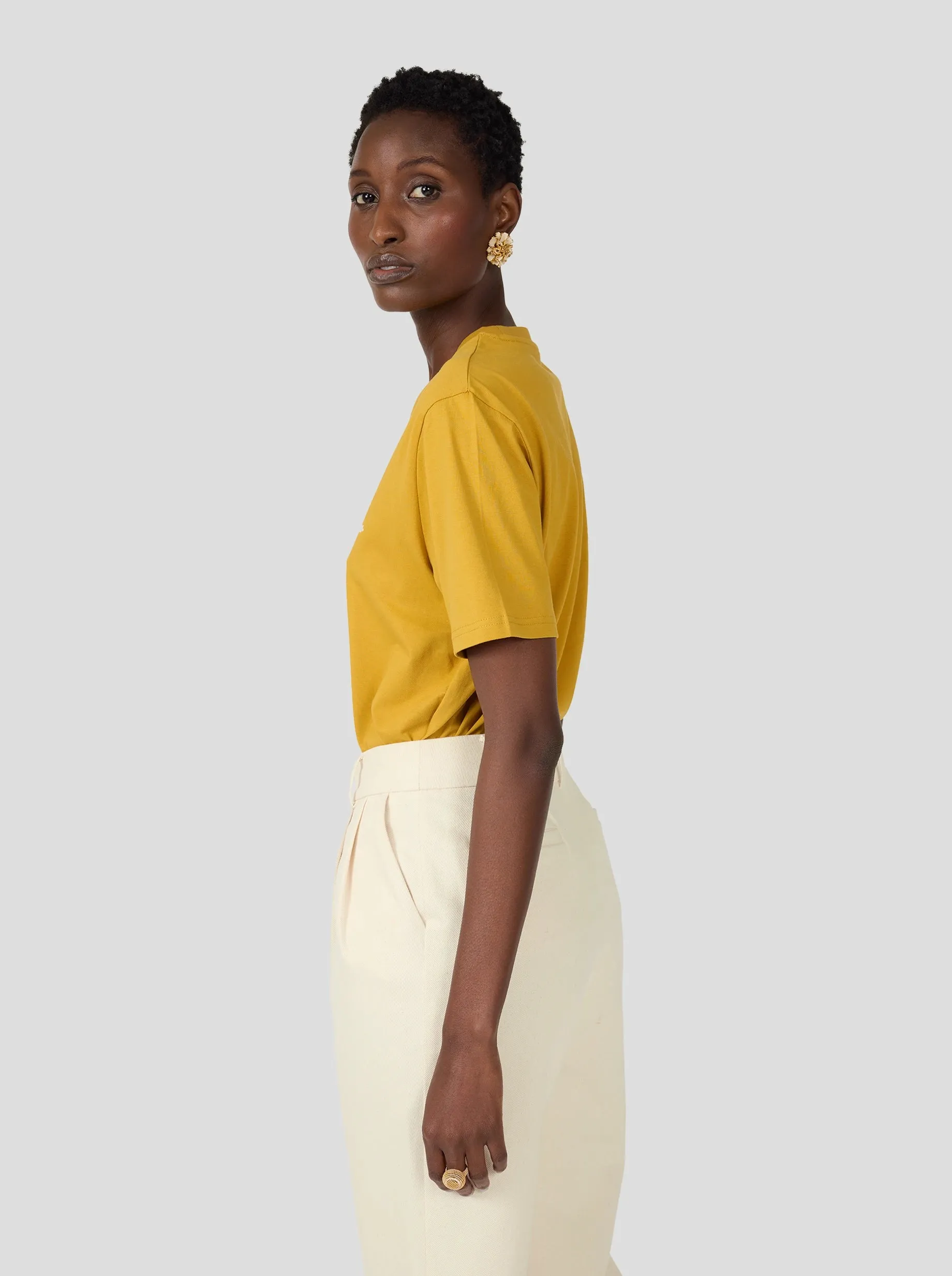 Collectible Unisex T-Shirt in Tobacco with Off-White Heimstone Logo