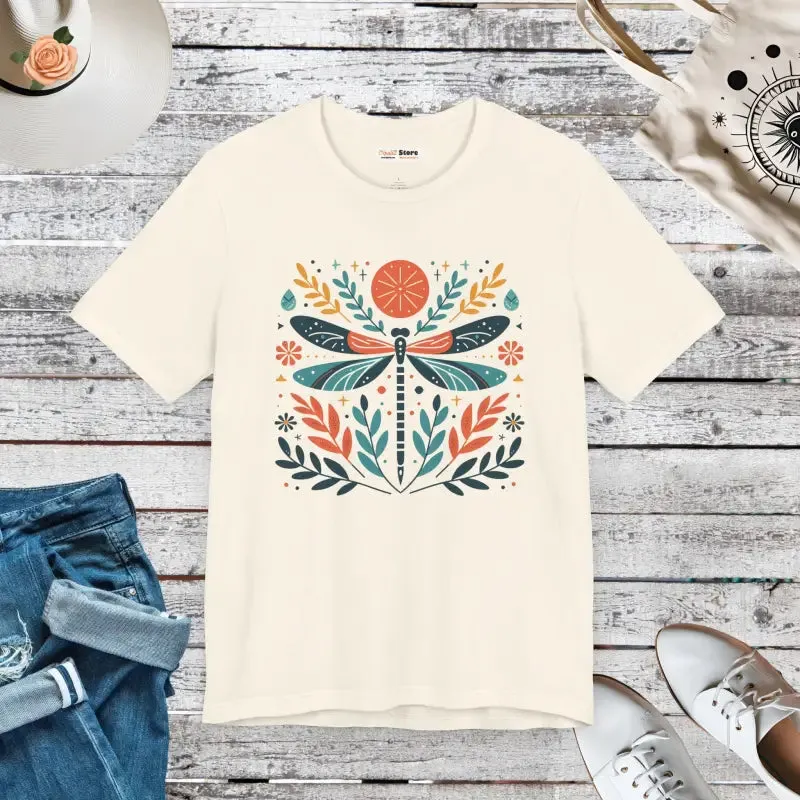 Colorful Dragonfly Dreams Tee Vibrant Short Sleeve