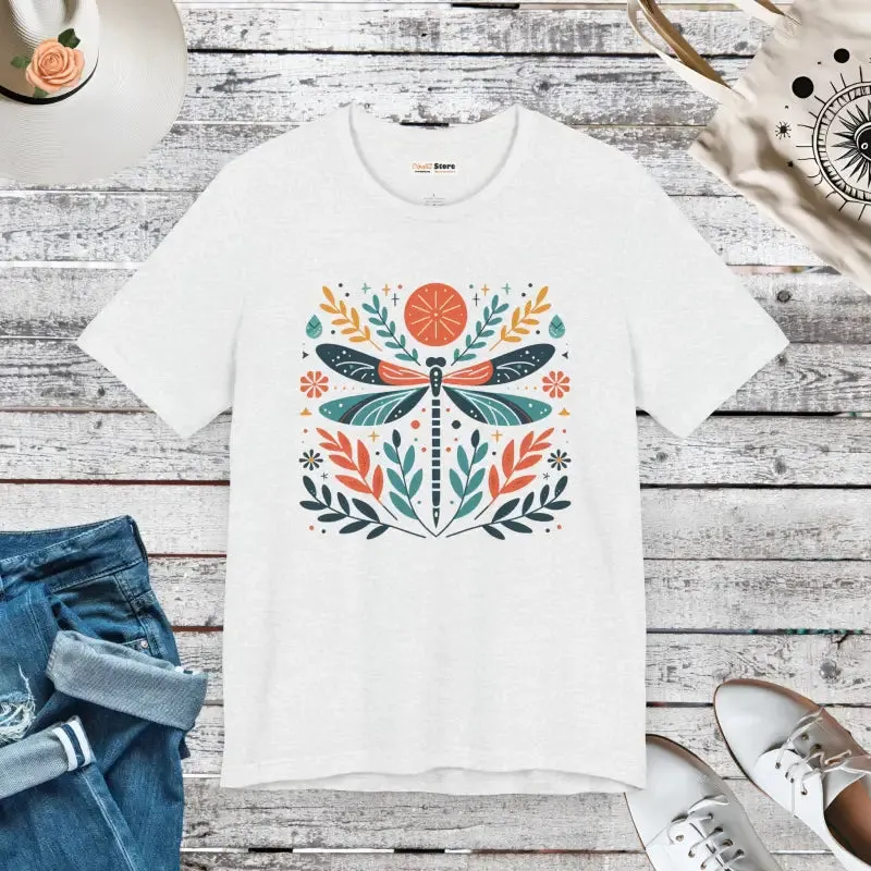 Colorful Dragonfly Dreams Tee Vibrant Short Sleeve
