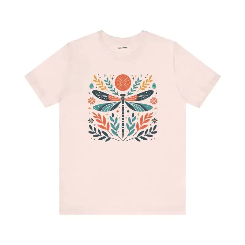 Colorful Dragonfly Dreams Tee Vibrant Short Sleeve