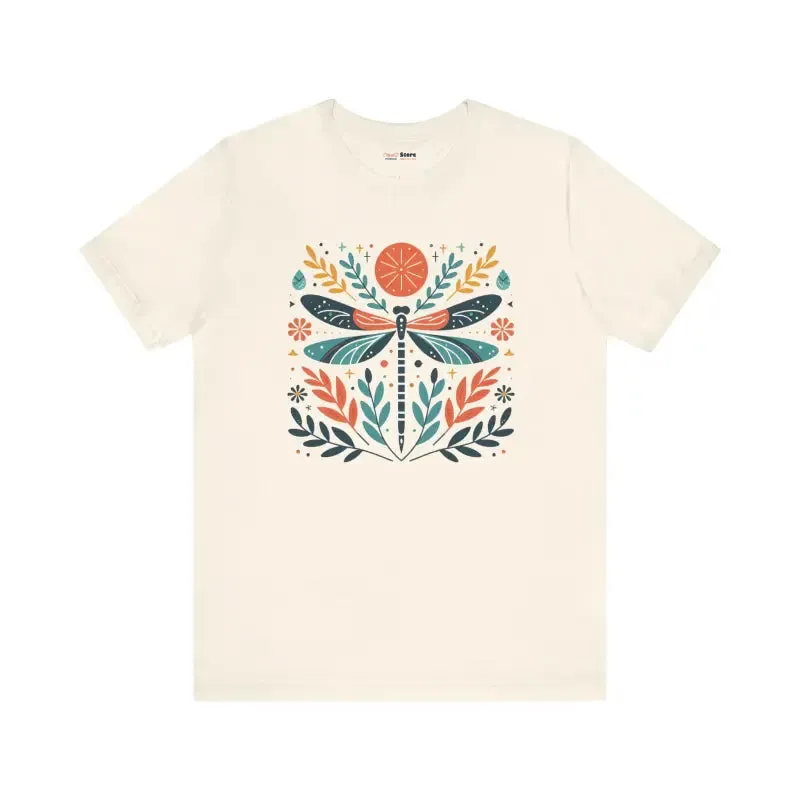 Colorful Dragonfly Dreams Tee Vibrant Short Sleeve